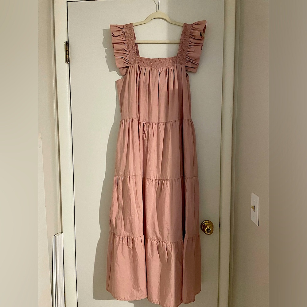 NWT English Factory Ruffled Sleeve Tiered Maxi Dress